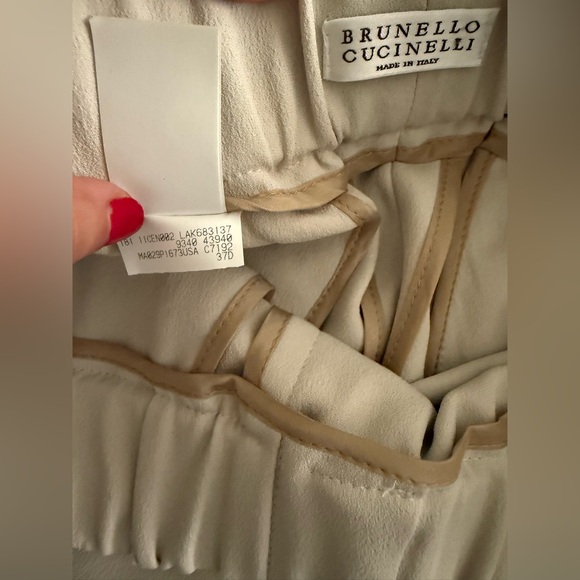 BRUNELLO CUCINELLI Cady Tailored Jogger Trouser Pants Sz US 6 Silk Acetate Crepe